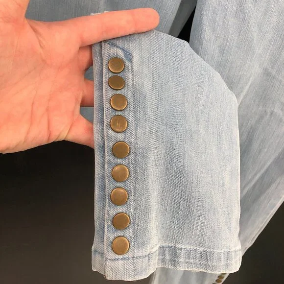 SOFT SURROUNDINGS Stretch Cotton Metro legging jeans jegging light L petite PL - Picture 2 of 8